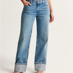 Abercrombie Baggy Mid Rise Cuffed Jeans